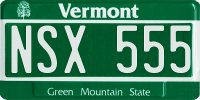 VT license plate NSX555
