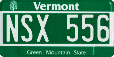 VT license plate NSX556