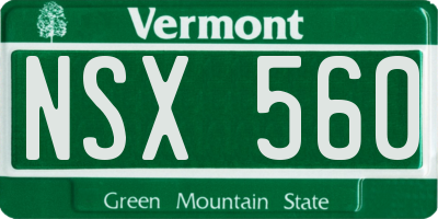 VT license plate NSX560