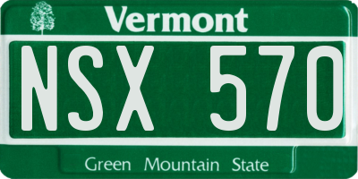 VT license plate NSX570