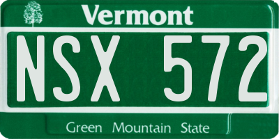 VT license plate NSX572