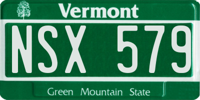 VT license plate NSX579