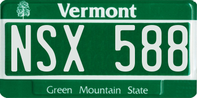 VT license plate NSX588