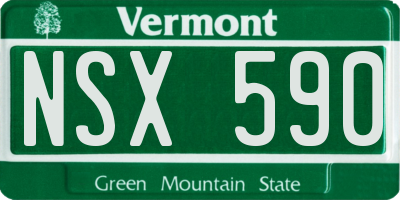 VT license plate NSX590