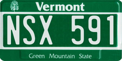VT license plate NSX591