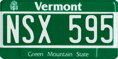 VT license plate NSX595