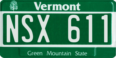 VT license plate NSX611