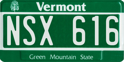 VT license plate NSX616