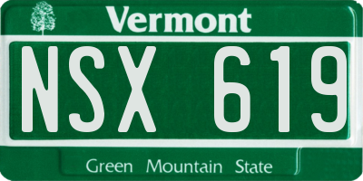VT license plate NSX619