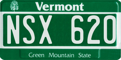 VT license plate NSX620