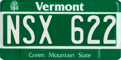 VT license plate NSX622