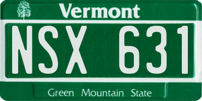 VT license plate NSX631