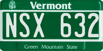 VT license plate NSX632