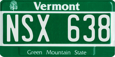 VT license plate NSX638