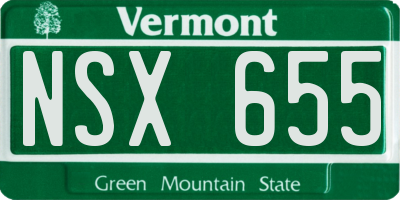 VT license plate NSX655