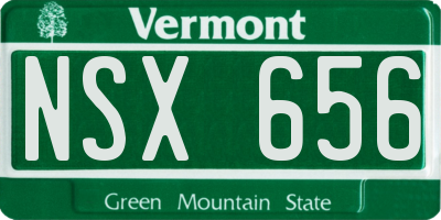 VT license plate NSX656
