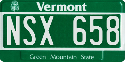 VT license plate NSX658