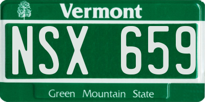 VT license plate NSX659
