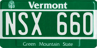VT license plate NSX660