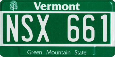 VT license plate NSX661