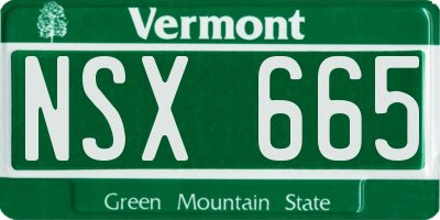 VT license plate NSX665