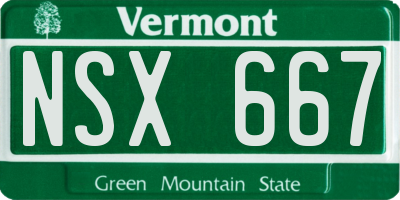VT license plate NSX667