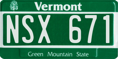 VT license plate NSX671