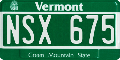 VT license plate NSX675