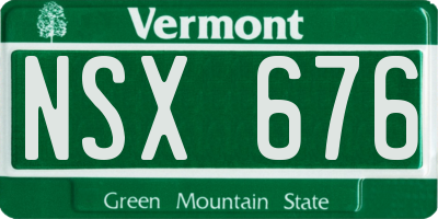VT license plate NSX676