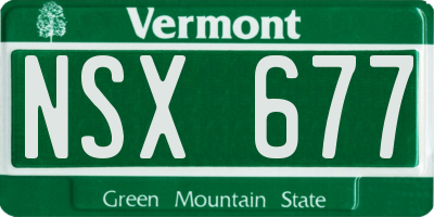 VT license plate NSX677