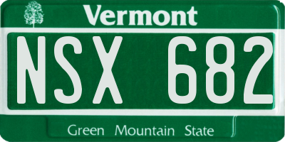 VT license plate NSX682