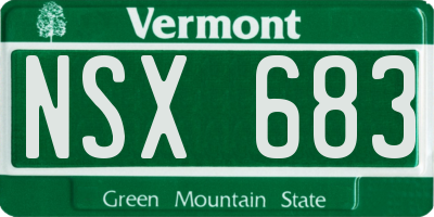 VT license plate NSX683