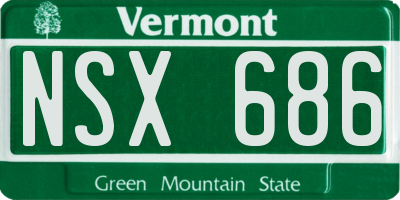 VT license plate NSX686