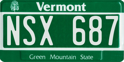 VT license plate NSX687