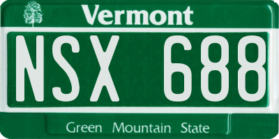VT license plate NSX688