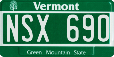 VT license plate NSX690