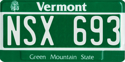 VT license plate NSX693