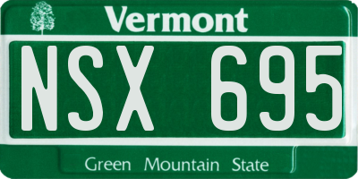 VT license plate NSX695