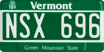 VT license plate NSX696