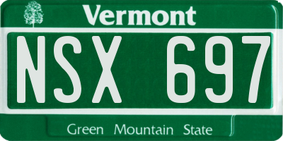 VT license plate NSX697