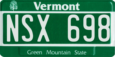 VT license plate NSX698