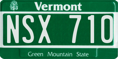 VT license plate NSX710