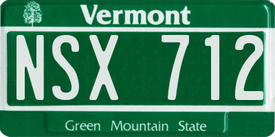 VT license plate NSX712