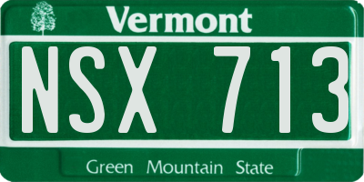 VT license plate NSX713