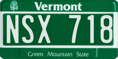 VT license plate NSX718