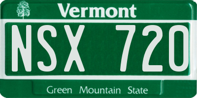 VT license plate NSX720