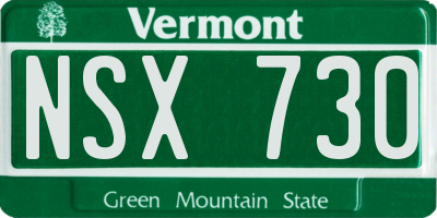VT license plate NSX730