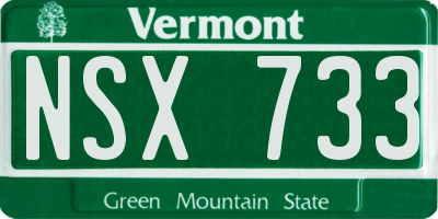 VT license plate NSX733