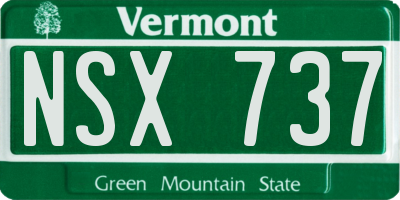 VT license plate NSX737
