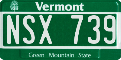 VT license plate NSX739
